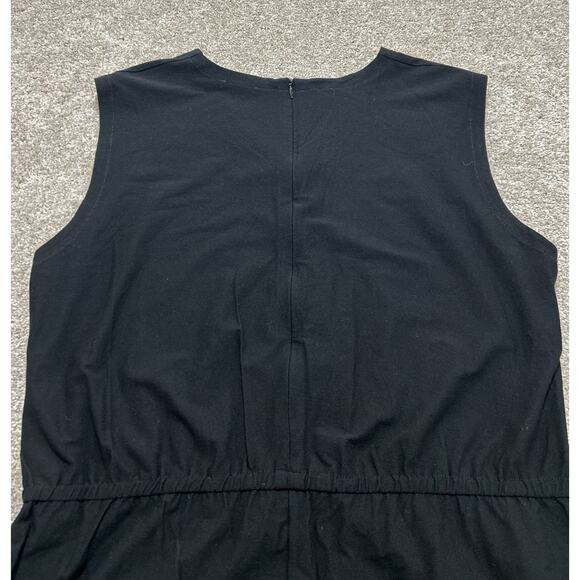 EILEEN FISHER Women’s L Black V-Neck Washable Crepe Stretch Jersey Jumpsuit  - Picture 11 of 11